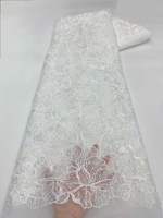 Tissu en dentelle de tulle français de haute qualité, respirant, brodé, maille africaine, sequins, tricoté, pour robe de mariée ou de soirée