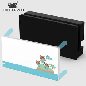 Casing Pelindung Depan Faceplate Katak DATA, Casing Pelindung Depan untuk Konsol NS, Penutup Dasar Dok TV, Cangkang Selempang Hewan Pengganti untuk Konsol NS