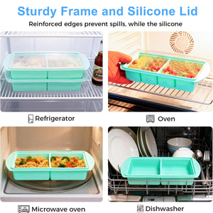 Bac à glaçons en silicone avec couvercle, sans BPA, pour congélation alimentaire, moule à bouillon facile à utiliser pour la préparation de jus et de soupes maison - Product Image 2