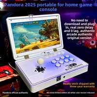 Console de jeu d'arcade portable Pandora New Flip Folding pour un joueur, en métal et verre, avec manettes, fonctionnant à pièces