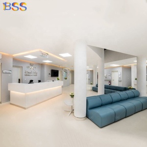 Mostrador de Recepción para Spa Médico, Diseño Moderno y Contemporáneo, Mármol Artificial, Forma de L, Color Blanco - Product Image 2
