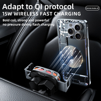 Nouveauté 2025 Mini Chargeur Sans Fil Universel 15W pour Voiture avec Lumière RVB Support de Téléphone pour Voiture pour Montage sur Grille d'Aération pour iPhone