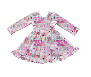 Ruidian Hot Selling New Design Vestido De Bambu Crianças Baby Girl Vestidos Custom Manga Longa Bonito Criança Princesa Twirl Dress <span class=keywords><strong>Clothing</strong></span> - Product Image 6