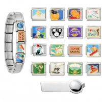 Groothandel Italiaanse Charm Armband Y2K Outdoor Sport Surf Charm Armband Schakel RVS Sieraden voor Vrouwen Valentijnscadeau