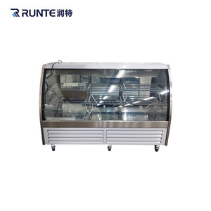 Vitrine réfrigérée commerciale en acier inoxydable durable avec vitre incurvée pour <span class=keywords><strong>boucherie</strong></span> et viande fraîche - Product Image 1