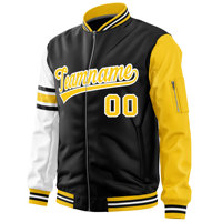 Vestes pour Homme Grandes Tailles Personnalisées en Gros, Blousons Bomber Lettre Brodée Type Universitaire à Manches Côtelées, Style Tendance