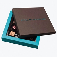 Boîte-cadeau de truffes au chocolat avec logo personnalisé, boîte à chocolat vide, boîte en papier écologique, boîte d'emballage de luxe