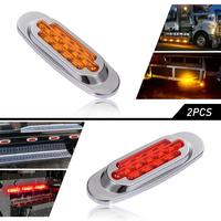 Feux de position latéraux DC12V-24V 16LED, clignotants latéraux ambre rouge pour camions Peterbilt, MACK, International, Freightliner et bus.