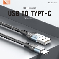 JOKO 2024 kabel Data USB paduan aluminium, portabel pengisian daya Cepat tipe-c gaya unik 3A untuk perangkat seluler