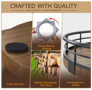 Trang Trại Gỗ Sồi 9 "Lười Biếng <span class=keywords><strong>Susan</strong></span> Bàn Xoay Tổ Chức Vòng Bằng Gỗ Lười Biếng <span class=keywords><strong>Susan</strong></span> Tổ Chức Và Lưu Trữ Xoay Khay Lười Biếng <span class=keywords><strong>Susan</strong></span> - Product Image 2