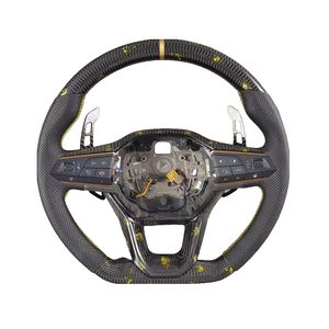 Volante de Fibra de Carbono Forjado para Volkswagen <span class=keywords><strong>St</strong></span> <span class=keywords><strong>Line</strong></span> Mk3 Mk2.5 Mk2 <span class=keywords><strong>Seat</strong></span> <span class=keywords><strong>Leon</strong></span> Mk3 T6.1 T6 Golf Mk7 Mk6 gti Mk8 R Mk4 - Product Image 1