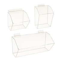 Maßgefertigte Transparente Acryl-Slatwall-Boxen Kundenspezifische Klare Kunststoff-Acryl-Slatwall-Displayboxen und -Körbe Slatwall-Acrylregale