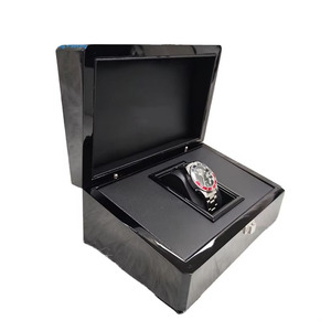 Ourui Black Leatherette <b>Watch</b> Storage Box Rectangle Shape With Buckle Closure Protective Inner Faux Leather <b>Watch</b> <b>Case</b> - Product Image 4