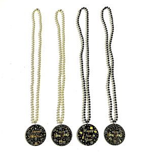 2025 idée personnalisée bonne année collier de perles réveillon du nouvel an médaillon pendentif perles colliers Festival fête faveurs cadeau - Product Image 5