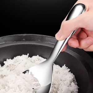 Large Stainless Steel Rice Spoon With Long Handle Classic Design Luxury Light Style for Rice Dishes & <b>Kitchen</b> Use for <b>Camping</b> - Product Image 4