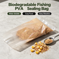 Sac d'étanchéité biodégradable en PVA soluble dans l'eau, taille personnalisée, pochette à appâts dissolvable pour la pêche à la carpe, équipement de pêche à la carpe