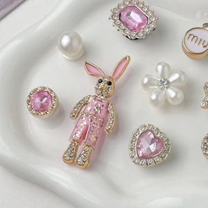 Ensemble de boucles de chaussures décoratives DIY pour femmes avec strass et motif Alice Rabbit AW0001, fabriqué en Chine, accessoires haut de gamme pour chaussures à trous - Product Image 4