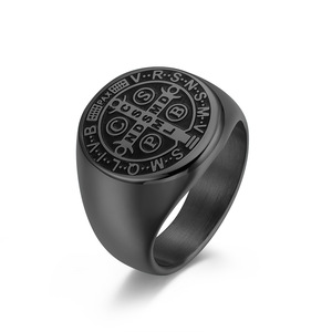 Bague en acier inoxydable pour homme, style punk rétro, croix exorciste - Product Image 6