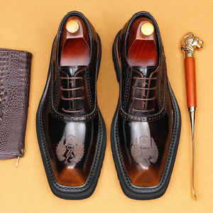 Oxfords de Cuero Genuino para Hombre, Formales, Casuales de Negocios, con Cierre de Cordones Goodyear, Hechos a Mano con Tres Costuras, de Alta Calidad y Lujo - Product Image 3