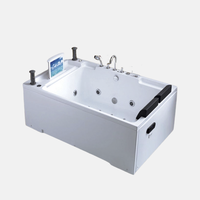 Baignoire spa confortable personnalisée directe d'usine avec jets de massage latéraux en verre bain bains à remous simples pour adultes