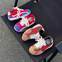 Chaussures décontractées pour enfants en gros d'usine, à blocs de couleur, à lacets, avec empeigne en maille respirante et semelle en caoutchouc souple antidérapante, OEM