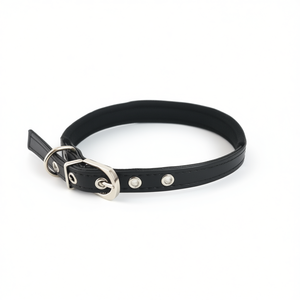 Collier pour chien Yommy 60cm, style cuir noir avec boucle en métal - Product Image 3