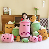 Vente en gros de tasse à thé au lait aux fruits Girly en peluche pour cadeau d'anniversaire pour enfants pour dormir avec un grand oreiller