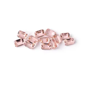 Natural Pink Morgan Cut Size Shape Wholesale High Quality Ocatgon Craving Surface Gemstones Pink Morgan