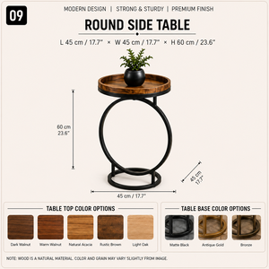 Modern Round <b>Side</b> <b>Table</b> Accent End <b>Table</b> for Living Room Bedroom <b>Sofa</b> Lounge and Contemporary Home Furniture - Product Image 2