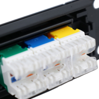 Bingkai distribusi serat optik 24 Port 19 inci Cat5e Cat6 Utp jaringan Panel Patch