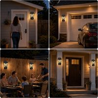 Applique murale solaire LED extérieure OEM pour porche, patio, clôture, avec détection de mouvement et capteur de lumière du jour à 20 degrés