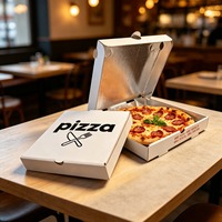 Boîte à pizza en carton ondulé avec impression de logo personnalisée, écologique, recyclable, de qualité alimentaire, avec laminage mat, pour fournisseur de produits chauds SP3599