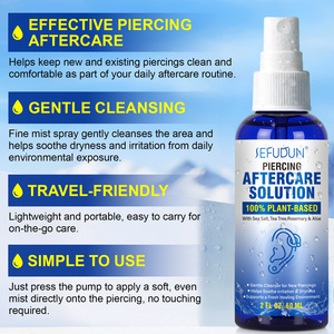 SEFUDUN 60ml Piercing Aftercare Spray Ear Piercing <strong>Cleaner</strong> Nose Septum <strong>Belly</strong> Button Cartilage Piercing Aftercare Solution - Product Image 5