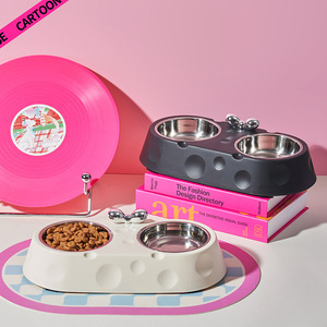 Bol double ovale antidérapant en acier inoxydable pour chats et chiens - Product Image 2