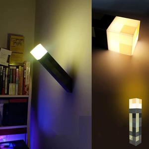 Lámpara Nocturna LED de Antorcha de <span class=keywords><strong>Minecraft</strong></span>, 4 Colores Cambiantes, Recargable, Montable en Pared, Decoración para Sala de Juegos con Control por Voz - Product Image 6