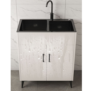 Fregadero <span class=keywords><strong>de</strong></span> Cocina Comercial <span class=keywords><strong>de</strong></span> <span class=keywords><strong>Acero</strong></span> <span class=keywords><strong>Inoxidable</strong></span> Grueso, Nuevo Fregadero Vertical Móvil <span class=keywords><strong>para</strong></span> Verduras con Soporte - Product Image 3