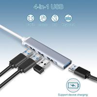 Hub USB SYONG 4 ports, répartiteur de ports USB, extenseur de ports USB, hub USB 3.0, clé USB multiport pour ordinateur portable de bureau PC Dell HP en alliage d'aluminium