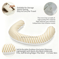 Chaise flottante gonflable en forme de U recouverte de tissu, couverture rayée lavable, chaise longue de piscine pour adultes, plage d'été