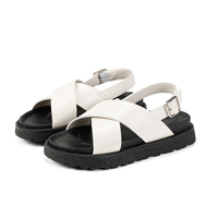 Sandales minimalistes à plateforme croisée et bout ouvert imperméables pour femme |   Fabrication OEM personnalisable pour tenues décontractées d'été