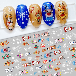 TSZS <span class=keywords><strong>2023</strong></span> <span class=keywords><strong>hiver</strong></span> noël autocollants fournitures ongles 3D noël flocon de neige ongles décalcomanie couleur rouge ongles autocollants noël - Product Image 6