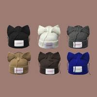 Chapeau en tricot de pâte d'oreille de chat et de cochon en trois dimensions mignon Couples en tricot Chapeau en tricot parent-enfant