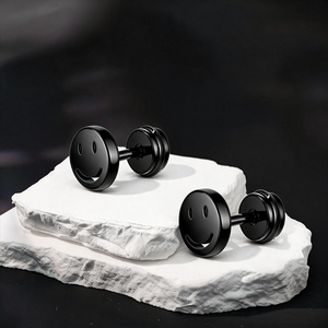 <span class=keywords><strong>Orecchini</strong></span> a perno impermeabili in acciaio chirurgico 316L PVD oro, stile Y2K, con faccina sorridente, <span class=keywords><strong>per</strong></span> piercing alla cartilagine e al <span class=keywords><strong>trago</strong></span>, gioielli singoli <span class=keywords><strong>per</strong></span> <span class=keywords><strong>uomo</strong></span> e donna - Product Image 6