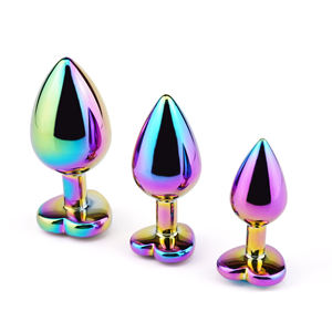 Rainbow Butt Plug <span class=keywords><strong>Massage</strong></span> gerät Metall körper Anal Plug für Frauen und Männer für Körper anwendungen - Product Image 4