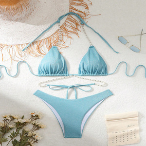 Nuevo Estilo 2025, Bikini Sexy para Mujer, Venta Especial, Cuello Halter, Conjunto de Dos Piezas, Tanga, 100% Poliéster, Secado Rápido - Product Image 2