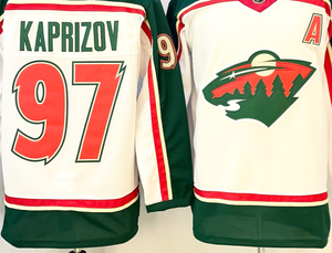 Camisas de Hóquei Costuradas das Equipes Americanas Minnesota 32 Gustavsson 36 Zuccarello 38 Hartman 89 Gaudreau 90 Johansson 97 Kaprizov - Product Image 2
