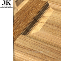 Porte intérieure en bois moderne JHK-FC19 en MDF imperméable avec demi-verre et cadres en placage de bois