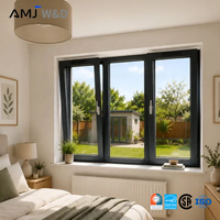 Ventana Abatible y Giratoria de Seguridad con Aislamiento Acústico Personalizado, Ventana de Doble Acristalamiento Low-E para Proyectos de Casas Pasivas