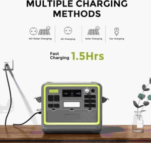 Estación de Energía Portátil F2400 de 2400W y 2048Wh con Batería de Respaldo LiFePO4, 6 Tomas de Corriente Alterna de 110V, 16 Puertos, Carga Solar Rápida de 1.5H - Product Image 4