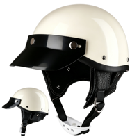 Nouveau casque de moto rétro classique en ABS demi-face pour adultes, ajustement universel toutes saisons, sécurité garantie