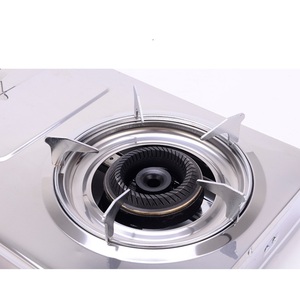Table de cuisson à gaz 2 brûleurs en fonte avec surface en acier inoxydable, cuisinière GPL pour table ou encastrable, idéale pour cuisine extérieure, facile à nettoyer - Product Image 3